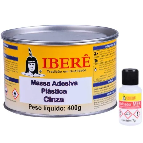Massa Plástica Cinza de 400g Iberê